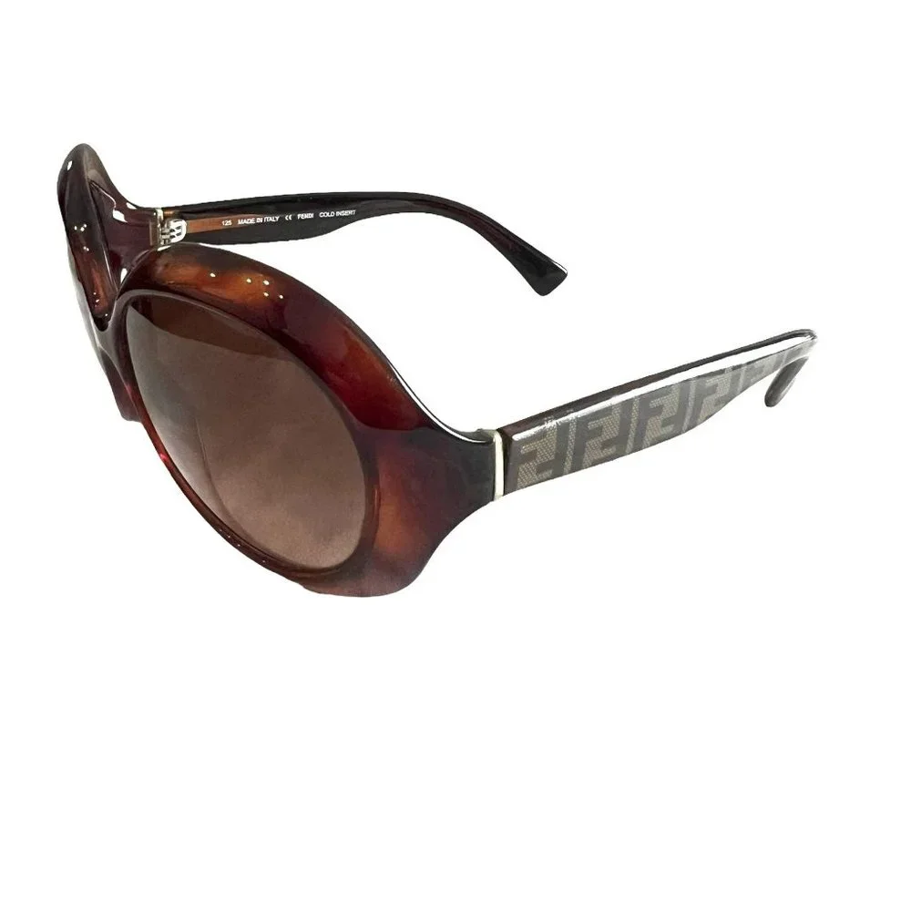 FENDI Tortoise Brown & "Zucca" FF Logo Sunglasses #1684